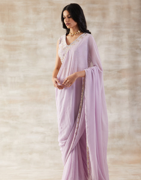Embroidered Saree and Blouse
