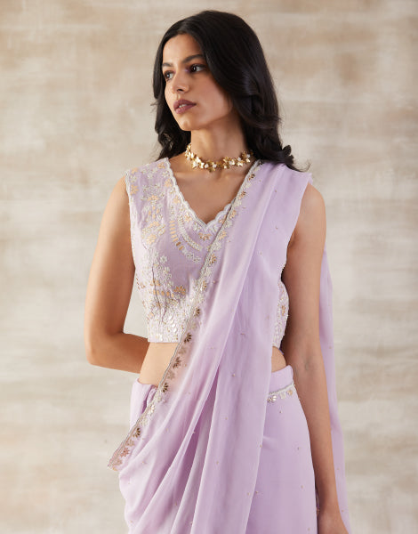 Embroidered Saree and Blouse