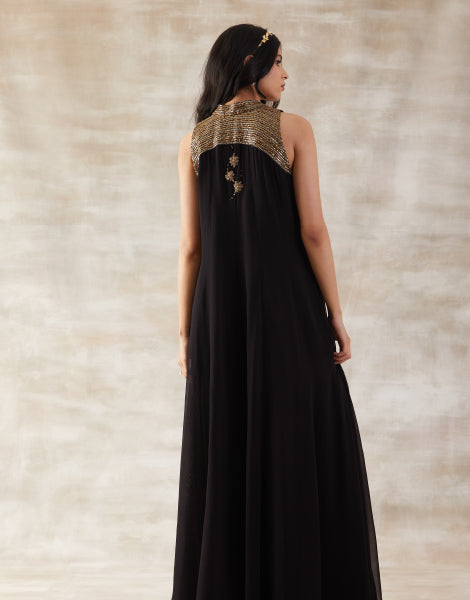 Black Embroidered Jumpsuit