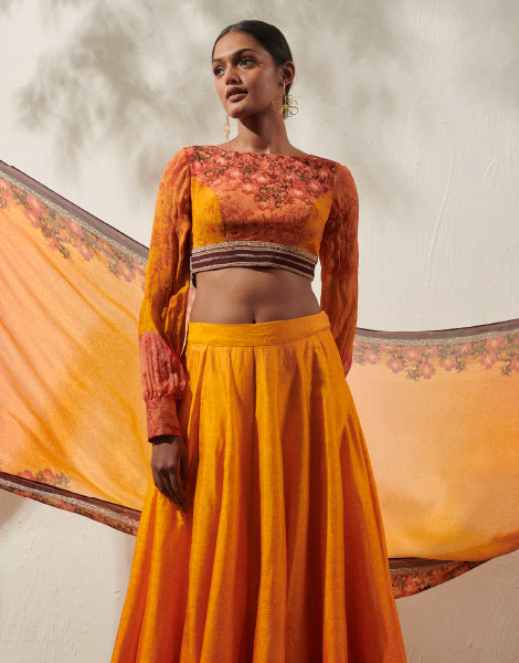 Ombre Floral Lehenga Set