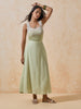 Color-Block Knit Tank Top - Olive Green