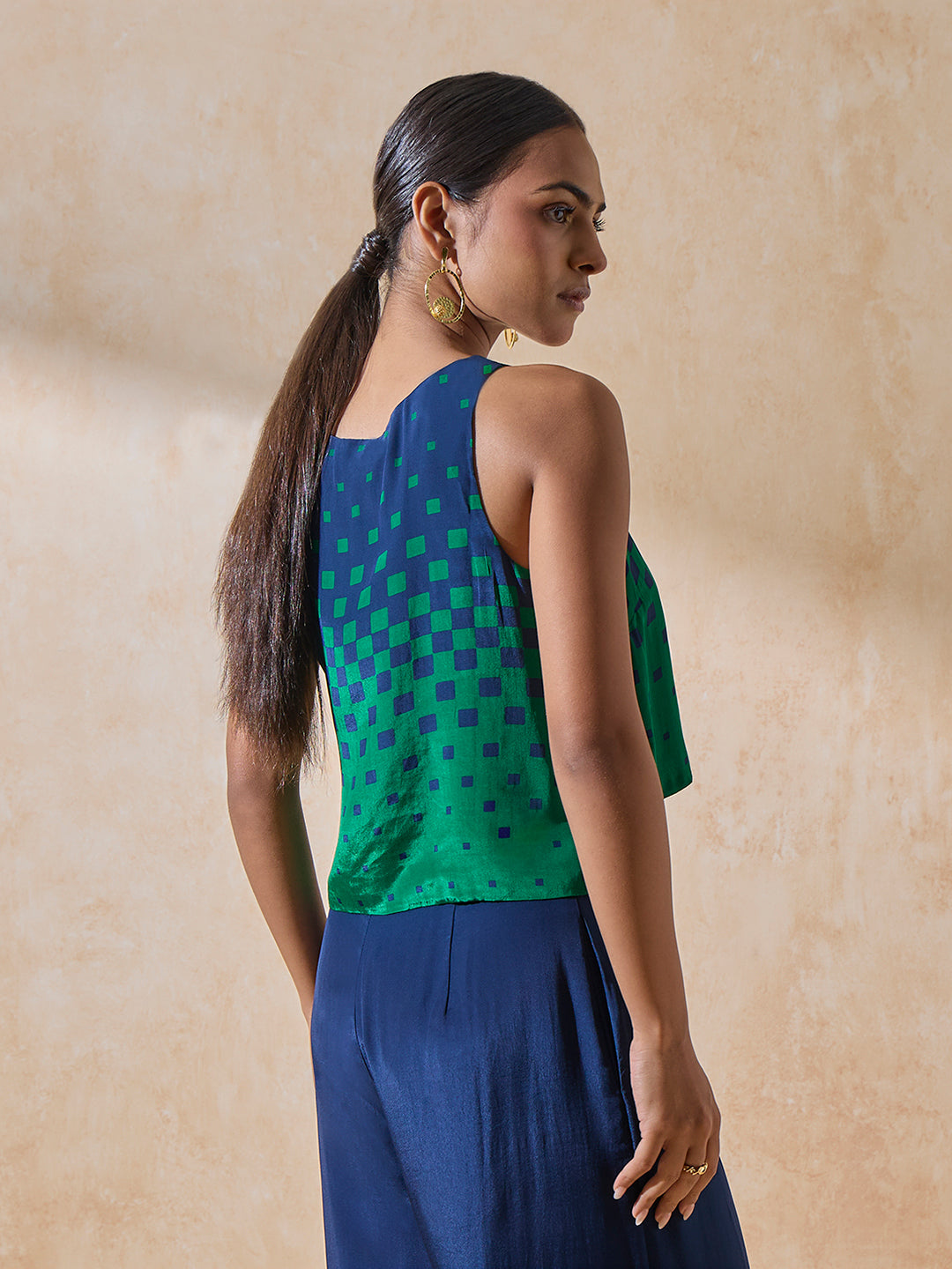 Printed Crop Top - Green