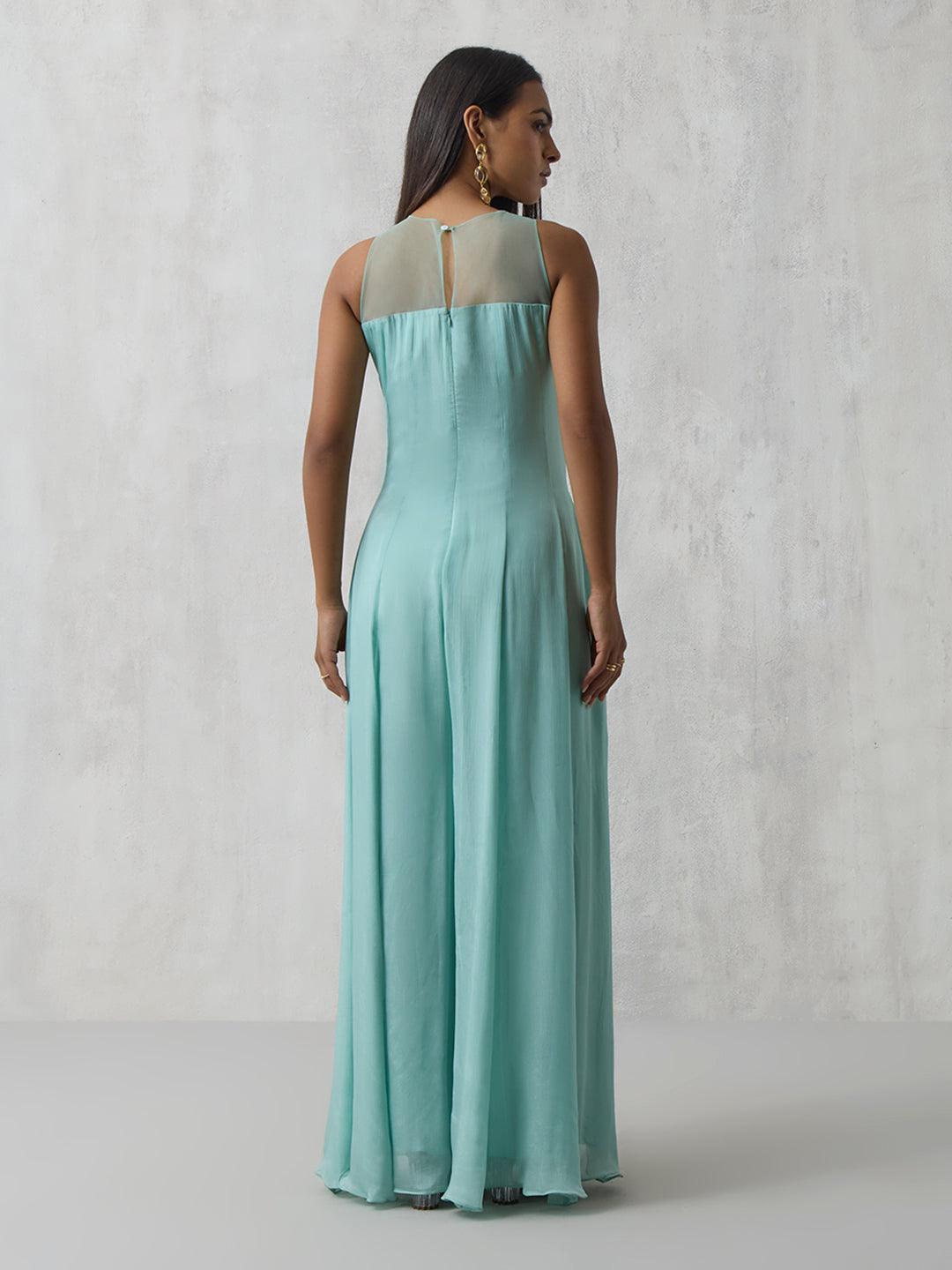 Embroidered Jumpsuit - Blue