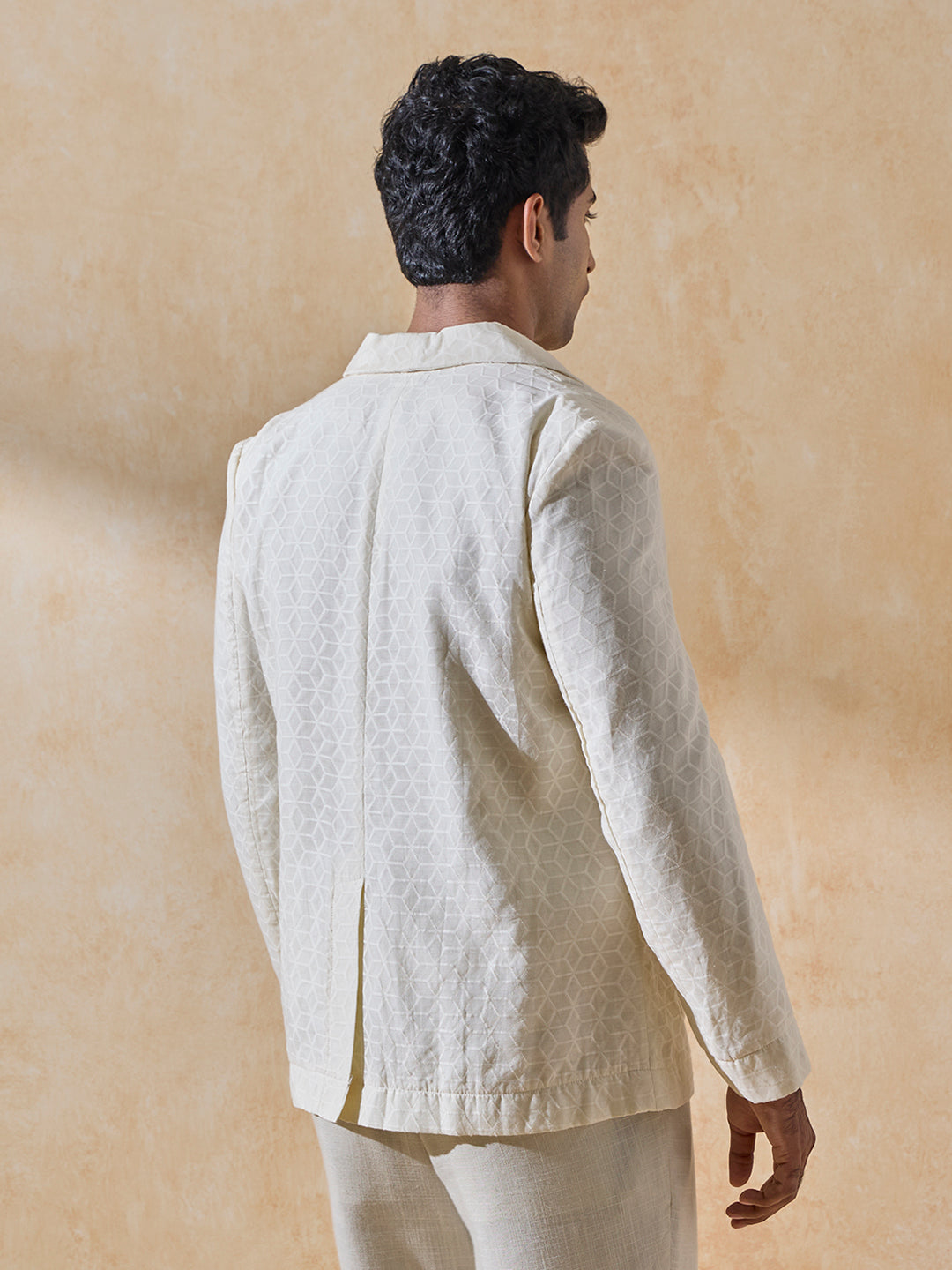 Jacket with Subtle Print - Cream