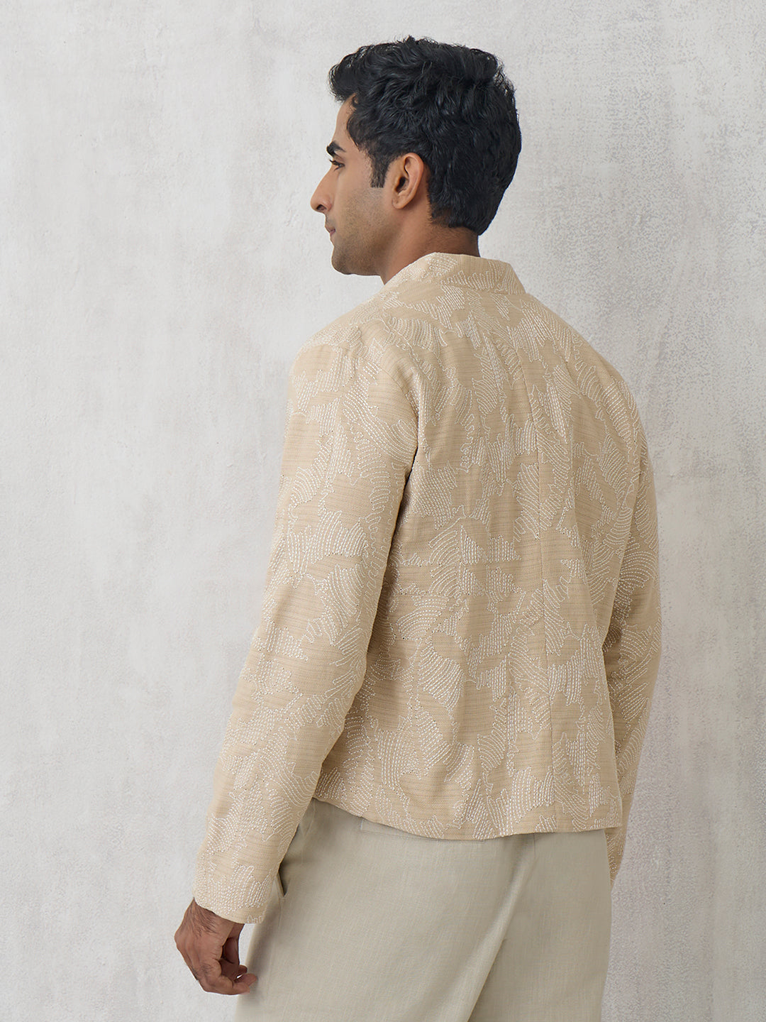 Jacket with Thread work – Beige