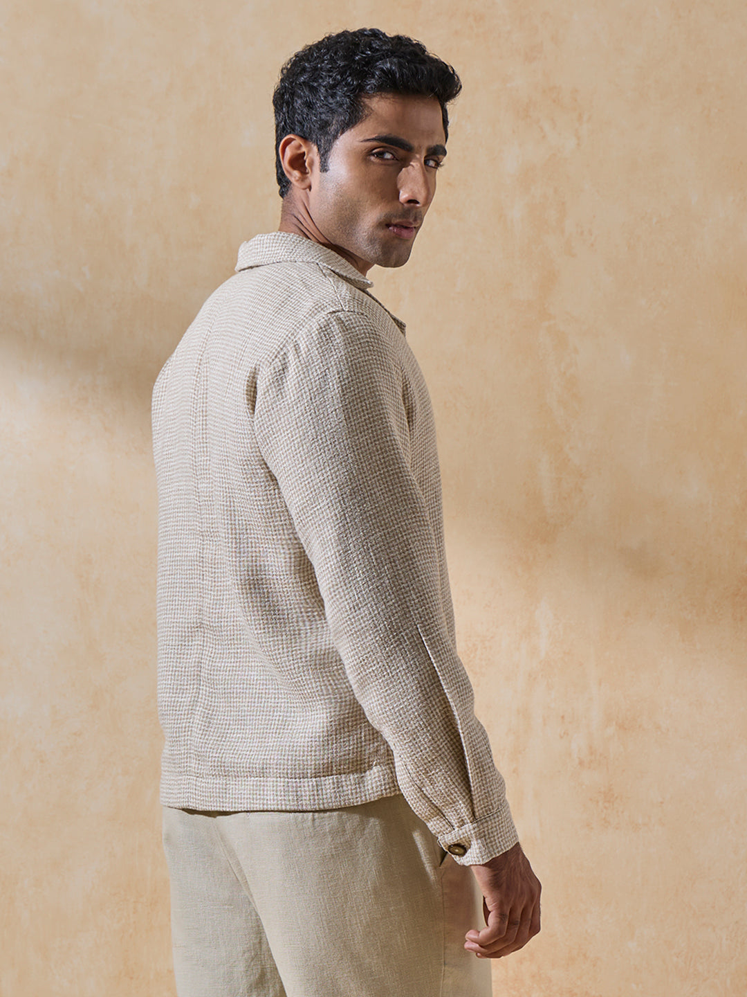 Self-Textured Jacket - Cream