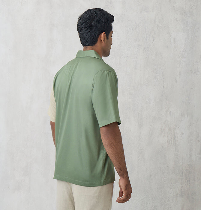 Colorblock Shirt – Olive