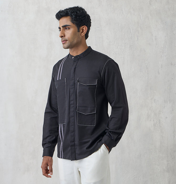 Asymmetrical Shirt – Navy