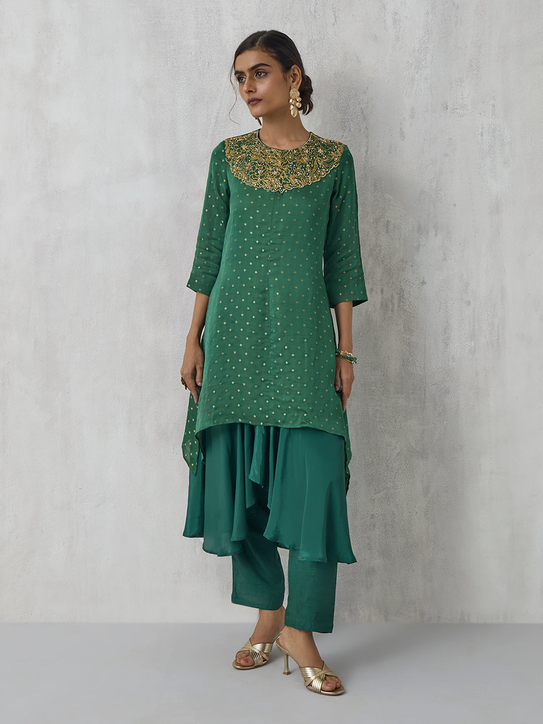 Embellished Kurta - Green
