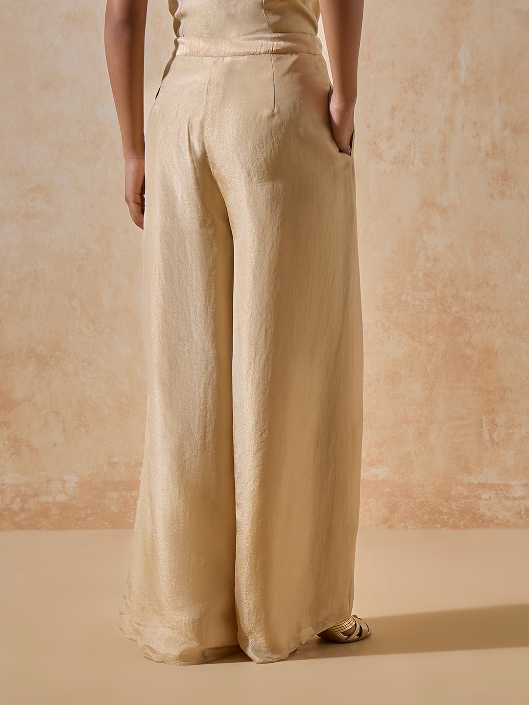 Wide Leg Palazzos - Gold
