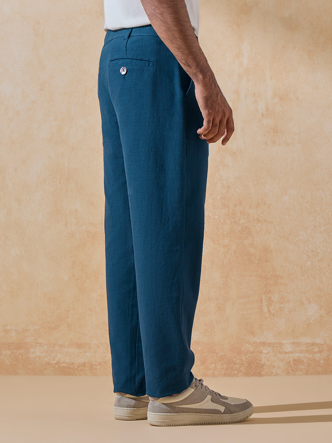 Solid Staright Trousers - Navy