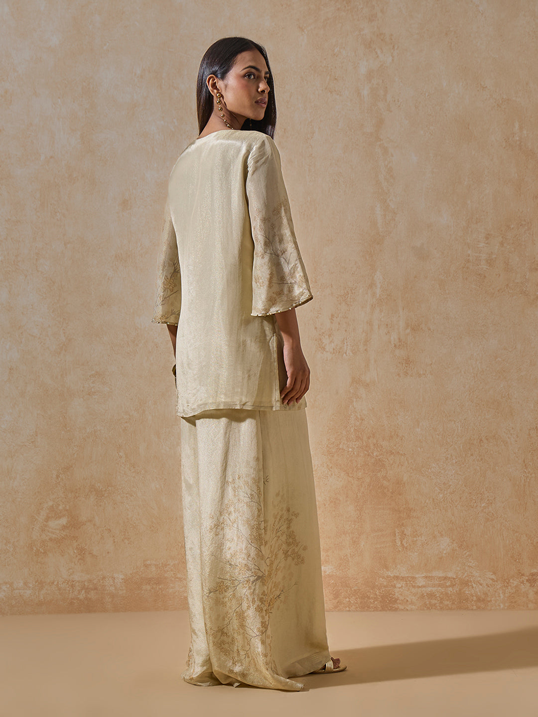 Printed Kurta Set - Beige