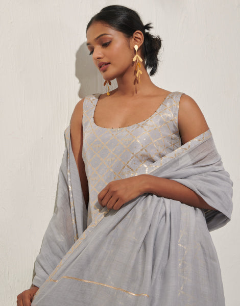 Jacquard Kurta Set with Dupatta