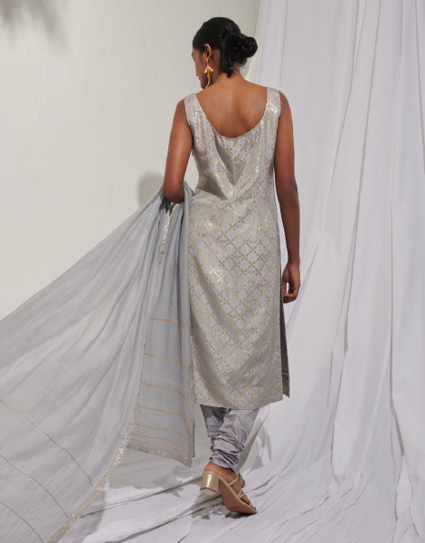 Jacquard Kurta Set with Dupatta