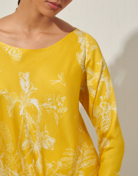 Printed High-Low Kurta and Palazzos Set