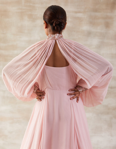 Long Dress with Detachable Sleeves