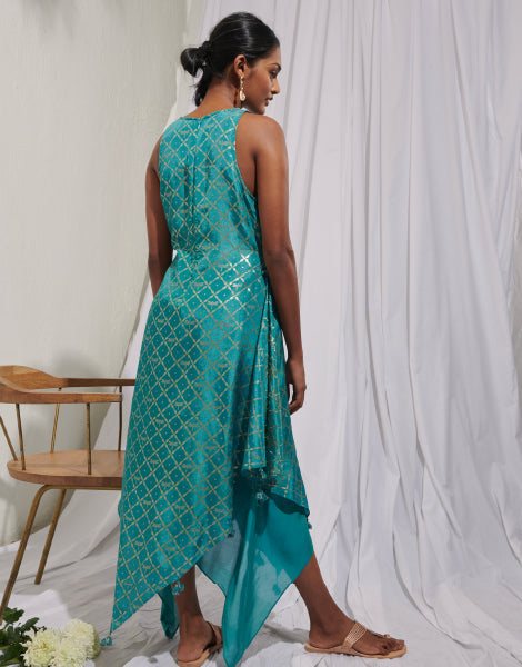 Jacquard A-Line High-Low Dress