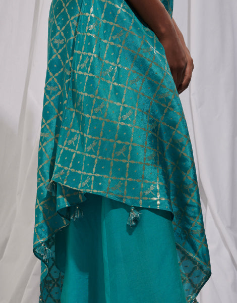 Jacquard A-Line High-Low Dress
