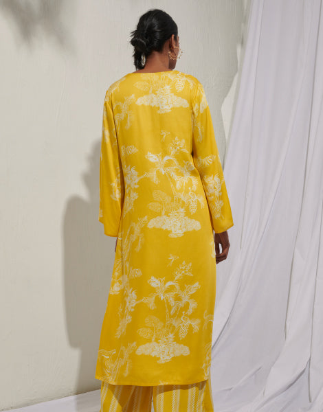 Printed Kurta and Striped Palazzos