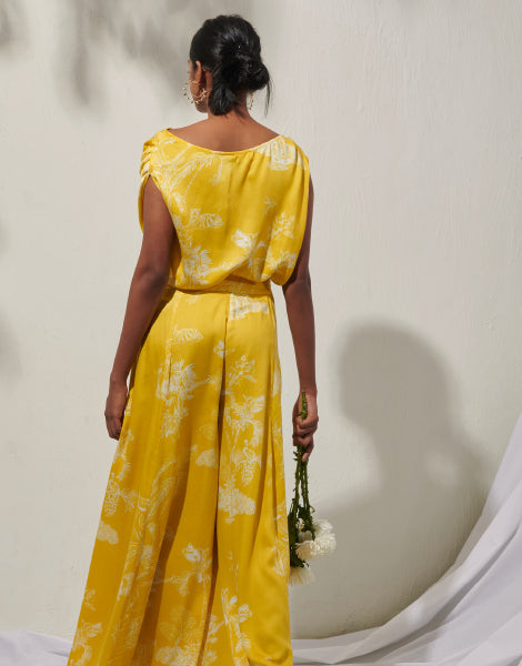 Printed Off-Shoulder Top and Palazzo Set