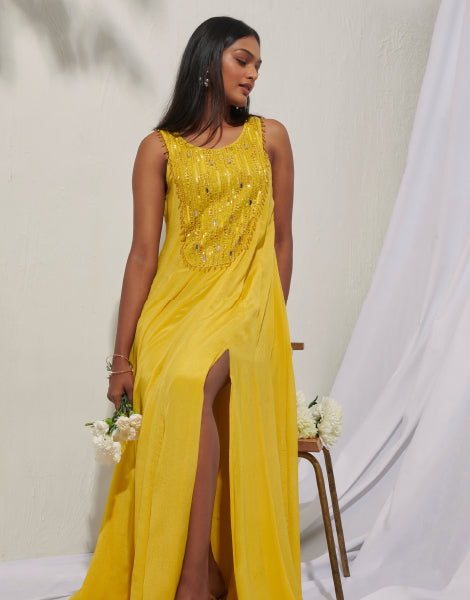 Embellished Dress with Slit