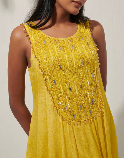 Embellished Dress with Slit