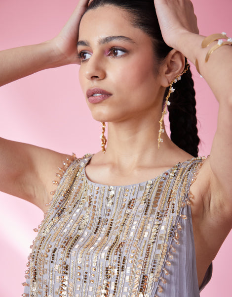 Embellished Dress with Slit