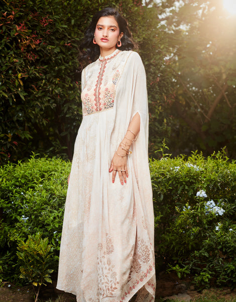 Kurta Set with Draped Sleeve