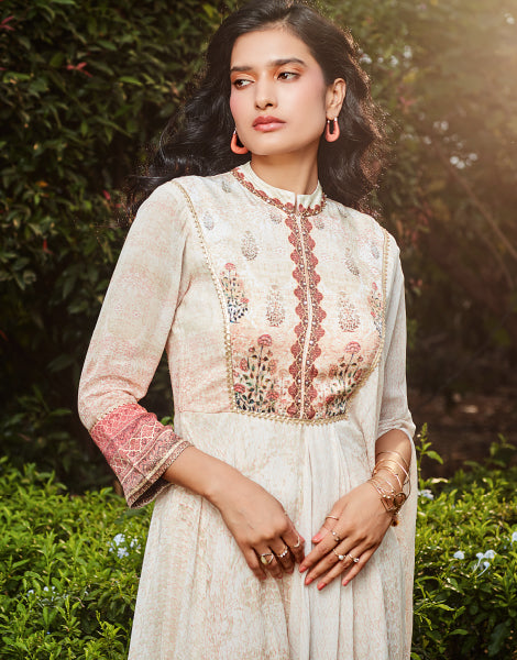 Kurta Set with Draped Sleeve