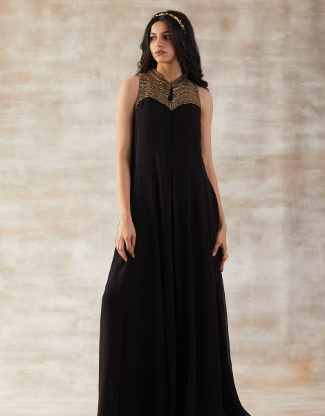 Black Embroidered Jumpsuit