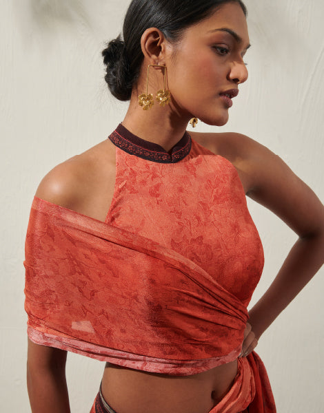 Printed Pre-Draped Saree
