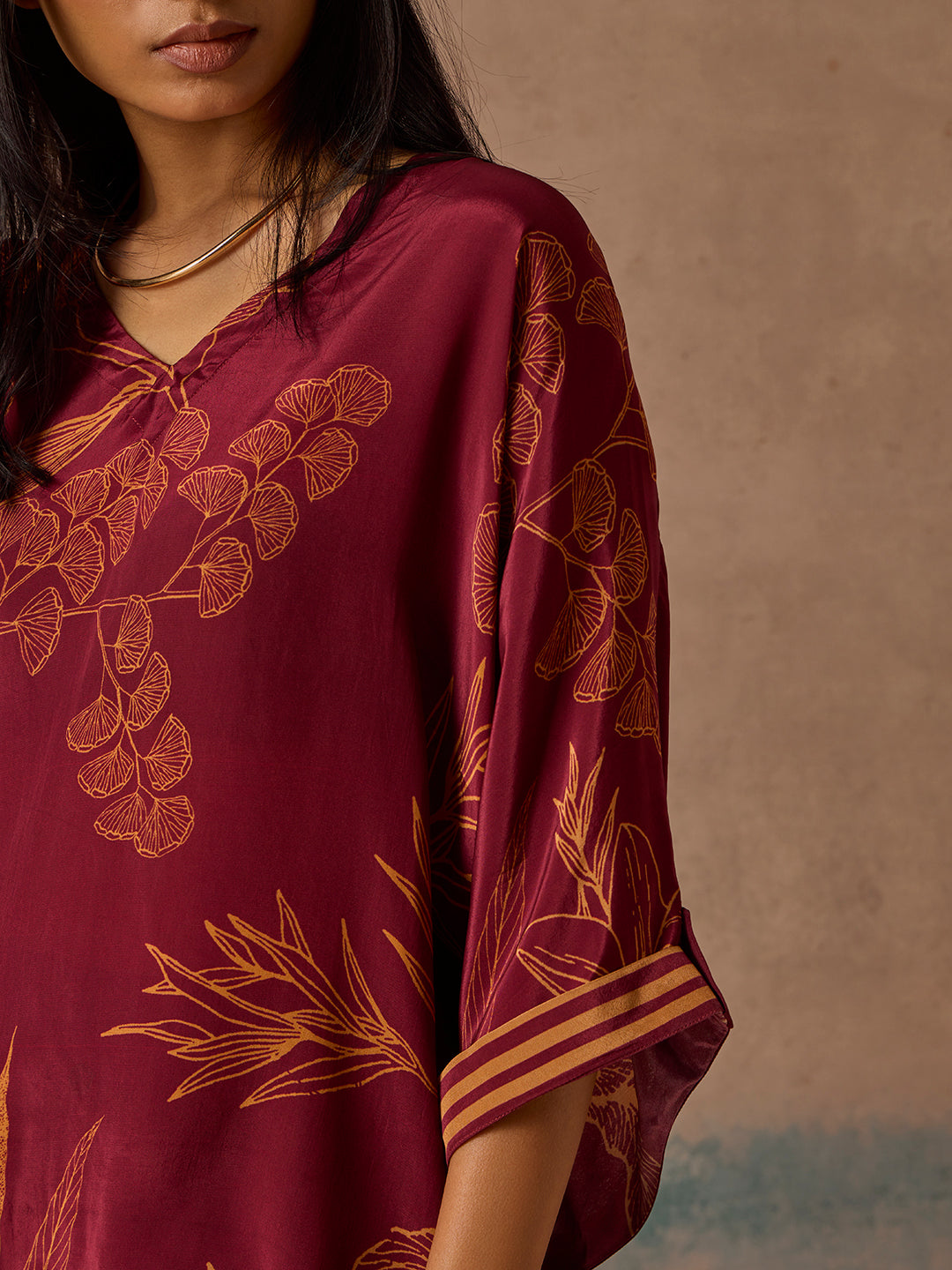 Printed Top – Maroon