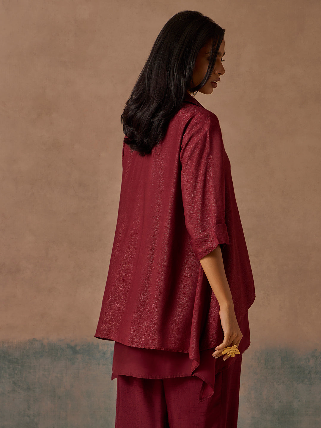 Shimmer Detailed Kurta - Maroon