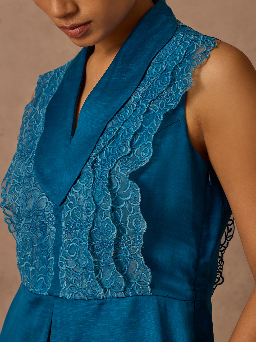 Floral Lace Top - Blue