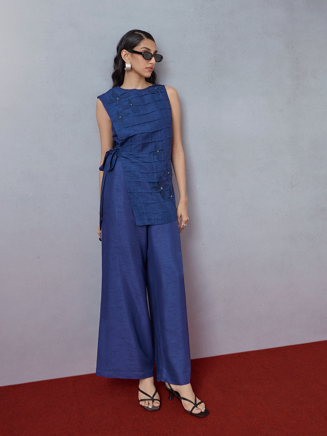 Tie-Up Detailed Top - Blue