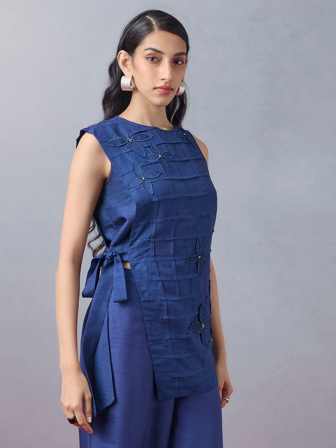 Tie-Up Detailed Top - Blue