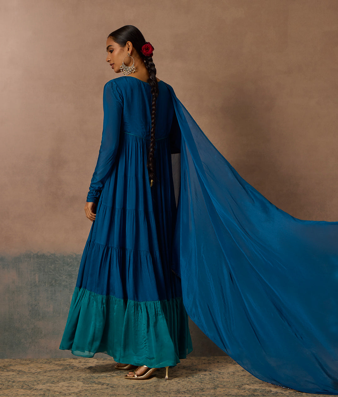 Flared Kurta Set - Blue