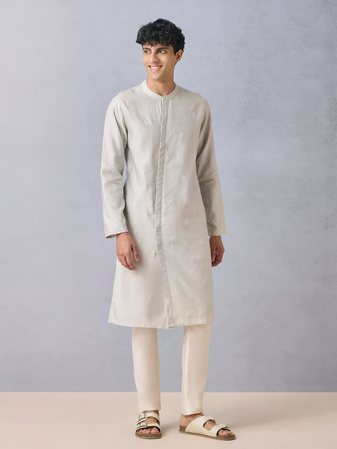 Embroidered Kurta - Ivory