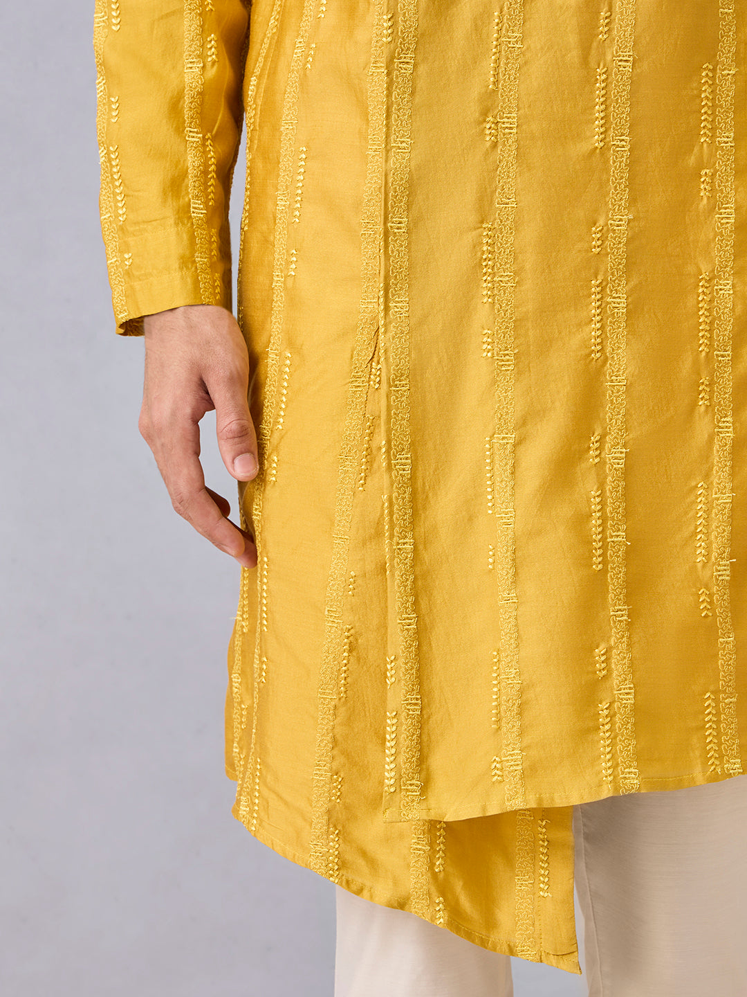 Embroidered Kurta - Yellow