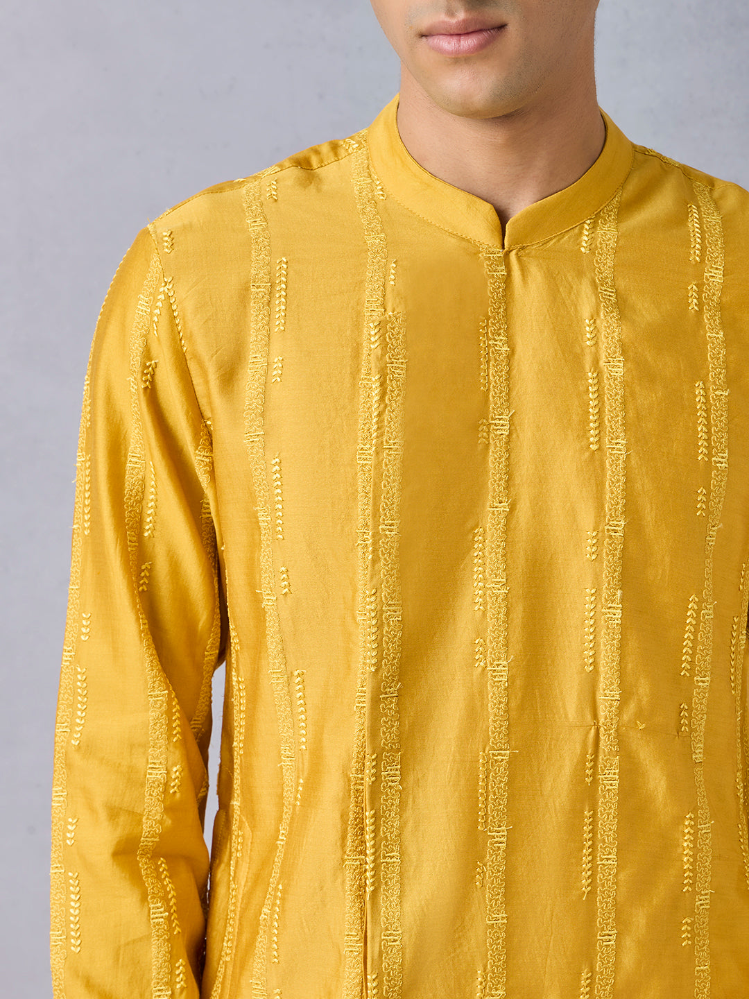 Embroidered Kurta - Yellow