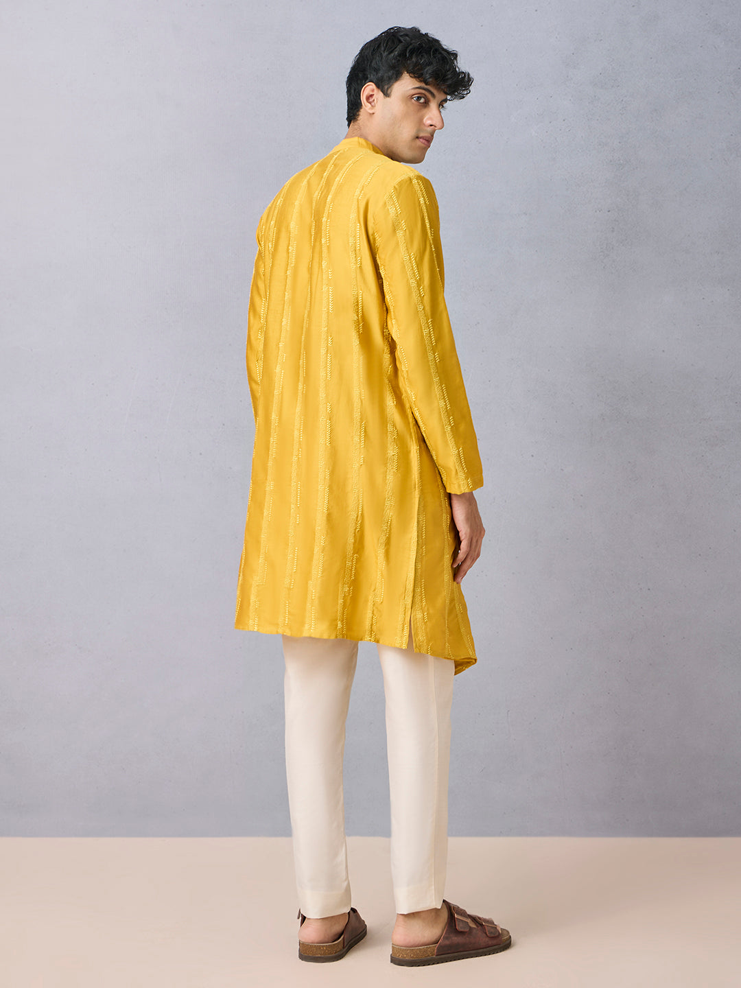Embroidered Kurta - Yellow