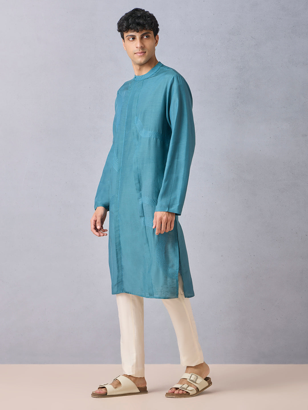 Embroidered Kurta - Blue