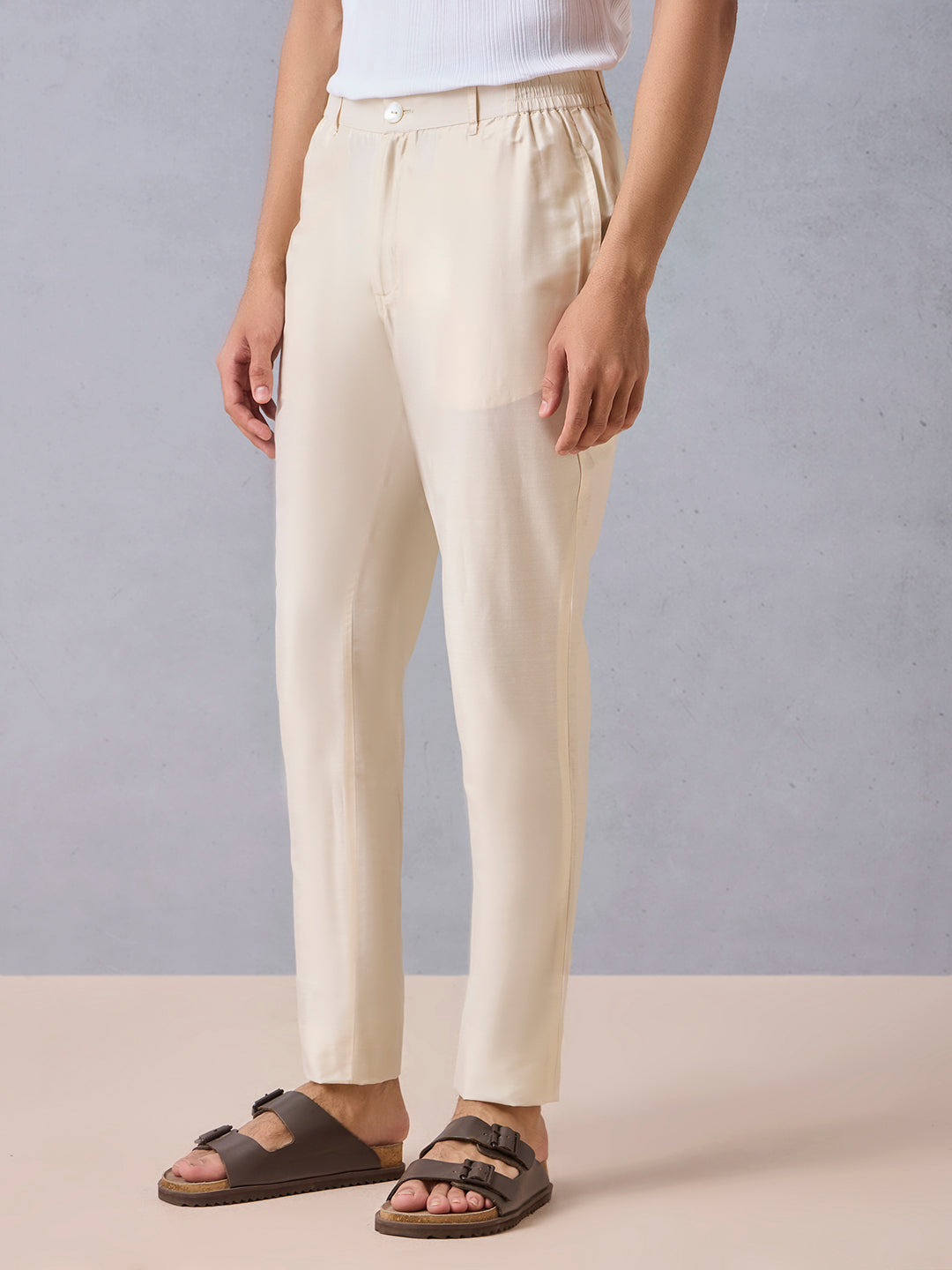 Slim-Fit Pants - Ivory