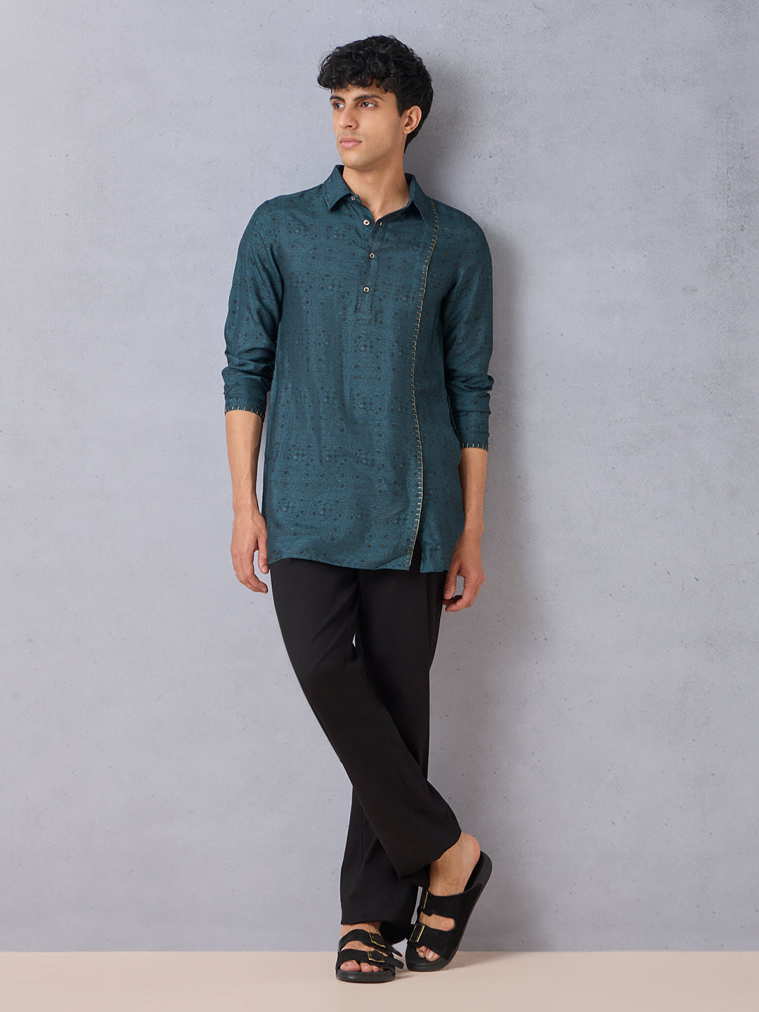 Printed Short Kurta - Blue