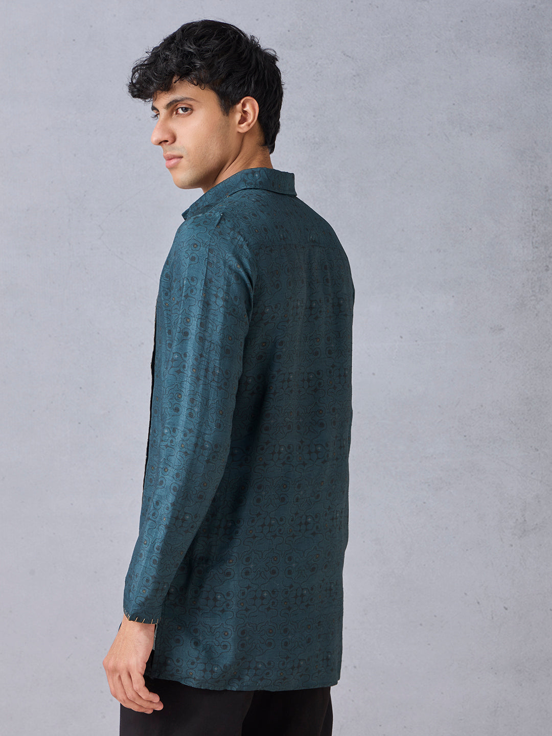 Printed Short Kurta - Blue