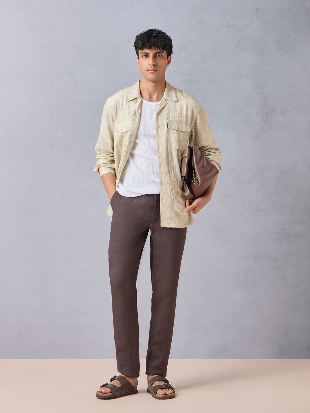 Printed Shirt - Beige