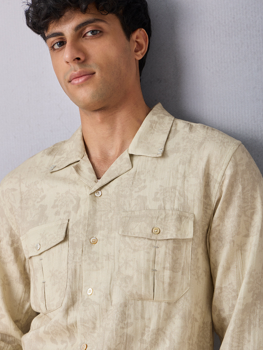 Printed Shirt - Beige