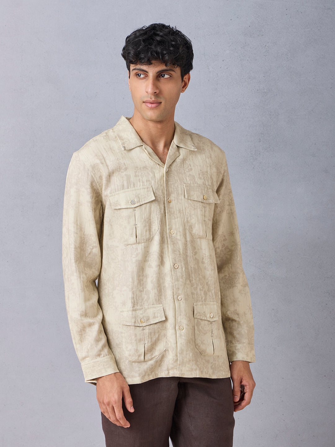 Printed Shirt - Beige