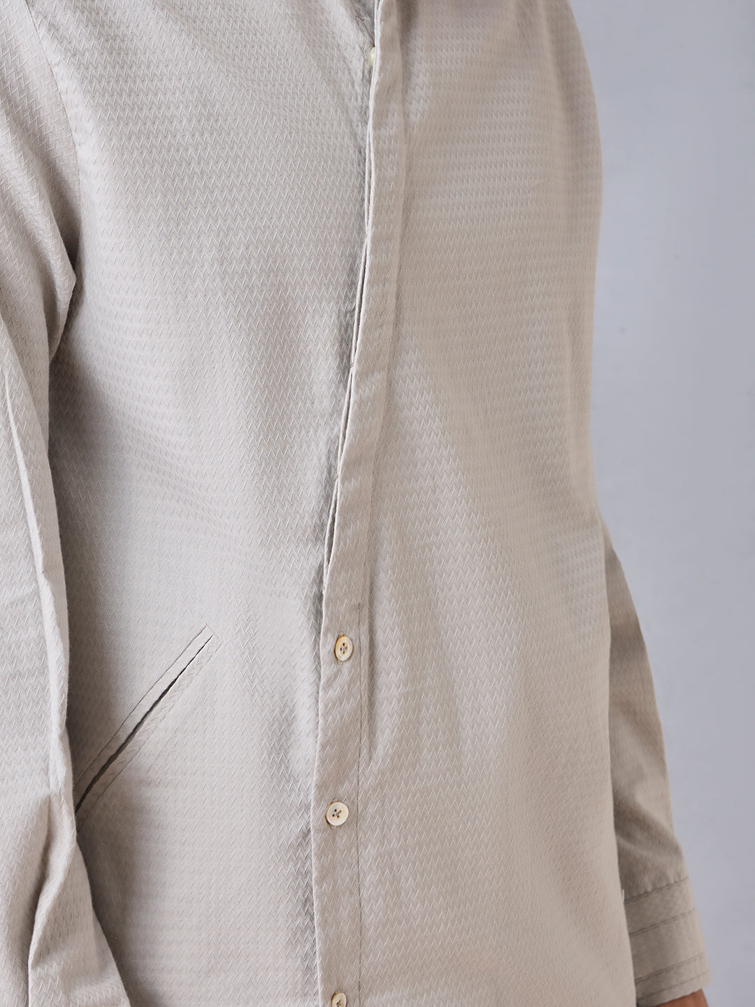 Chevron Textured Shirt - Grey