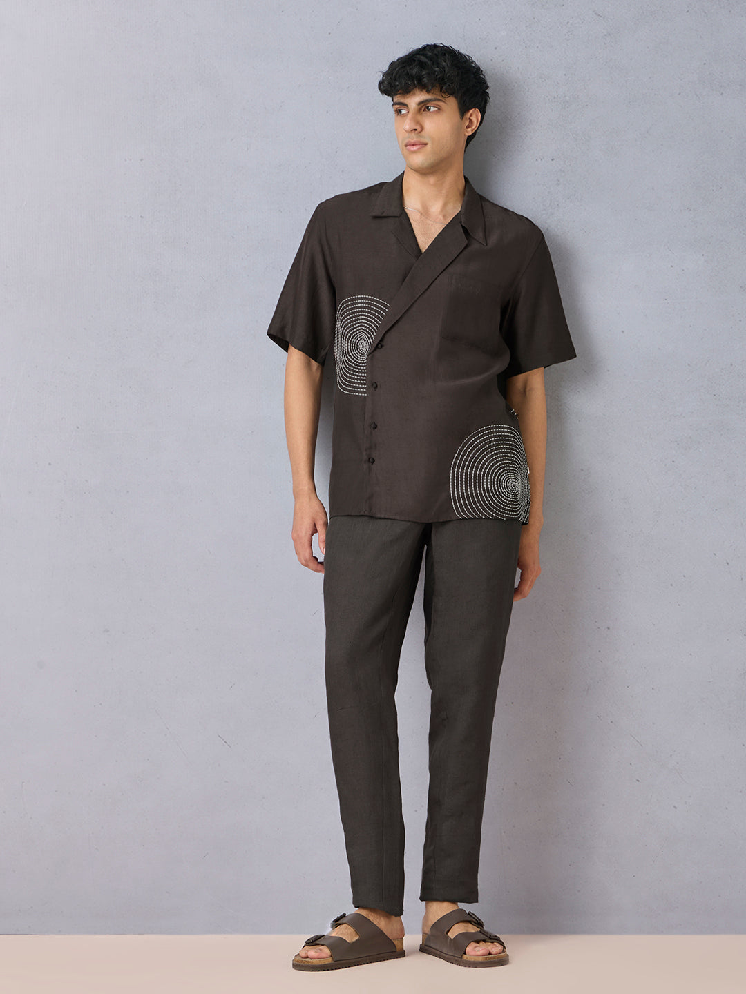 Embroidered Shirt - Brown